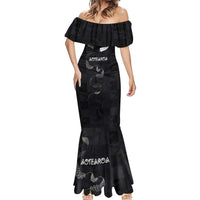 Custom New Zealand Rugby Mermaid Dress All Silver Ferns Blacks