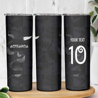Custom New Zealand Rugby Skinny Tumbler All Silver Ferns Blacks LT03 - Polynesian Pride