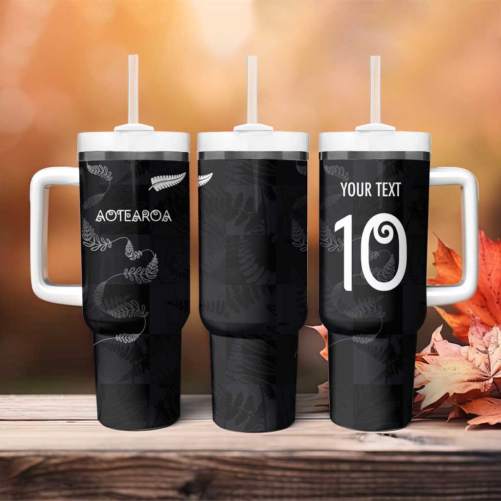 Custom New Zealand Rugby Tumbler With Handle All Silver Ferns Blacks