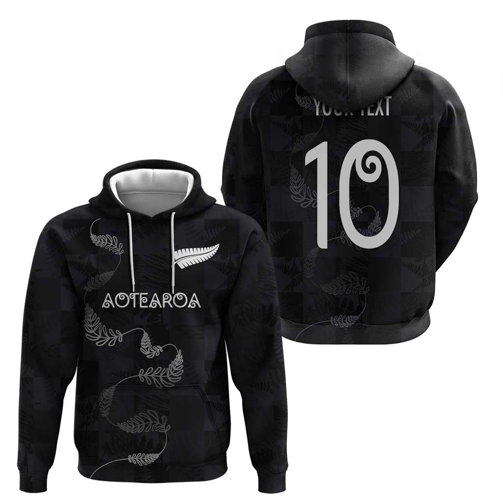 Custom New Zealand Rugby Zip Hoodie All Silver Ferns Blacks