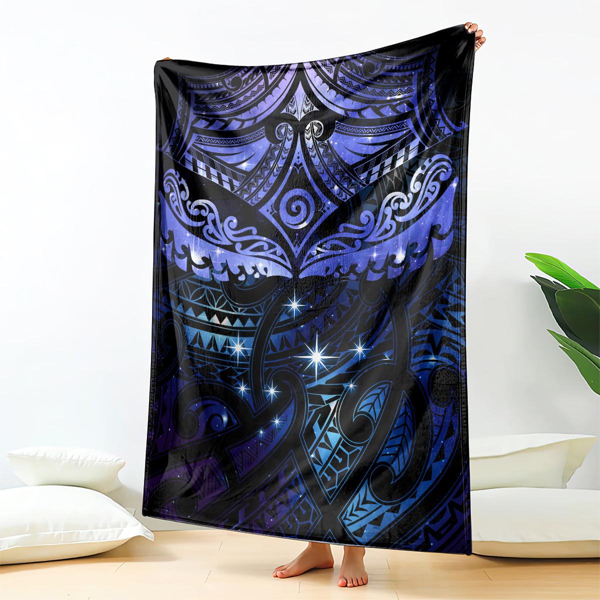New Zealand Matariki Blanket Maori Pattern and Matariki Sky Night