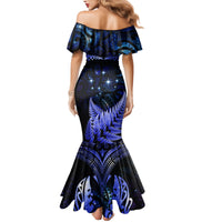 New Zealand Matariki Family Matching Mermaid Dress and Hawaiian Shirt Maori Pattern and Matariki Sky Night LT03 - Polynesian Pride