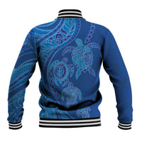 Hawaiian Turtles and Polynesian Art Tattoo Baseball Jacket Ocean Abyss