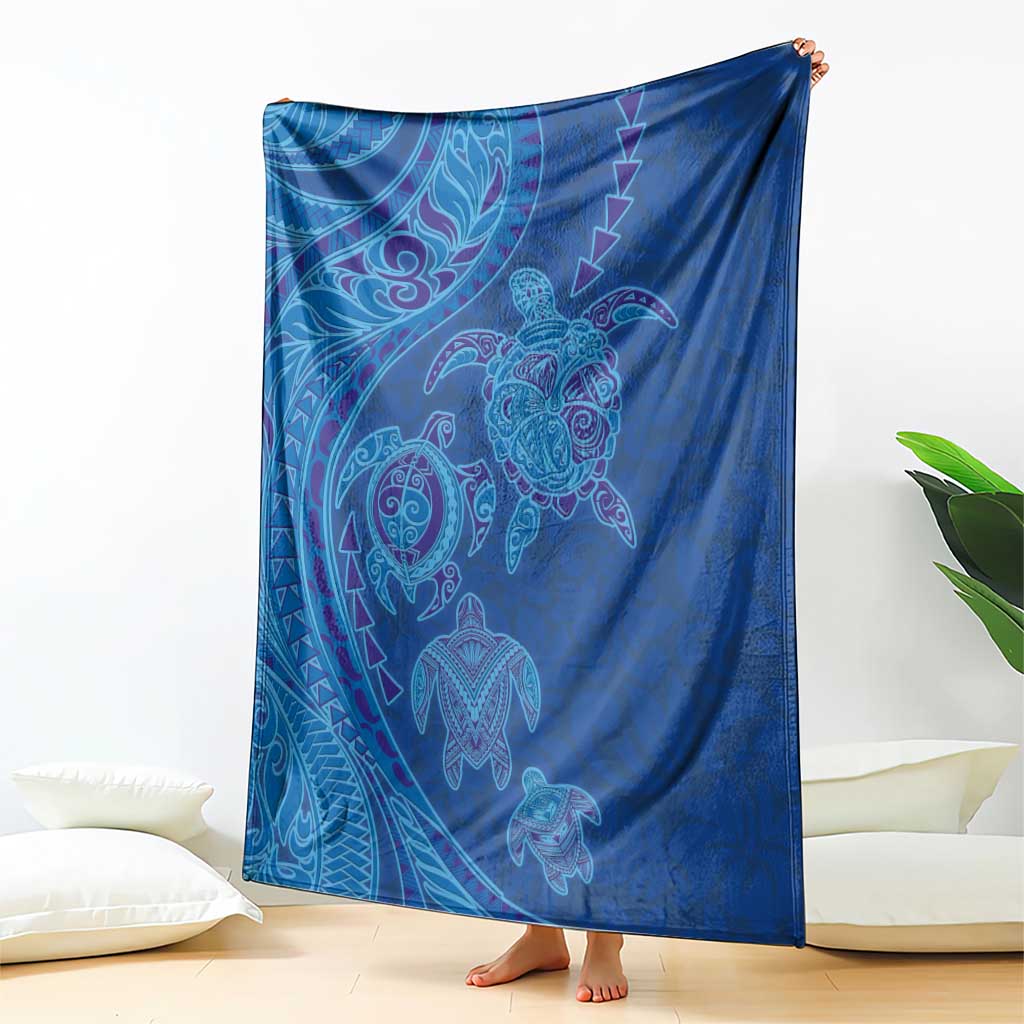 Hawaiian Turtles and Polynesian Art Tattoo Blanket Ocean Abyss