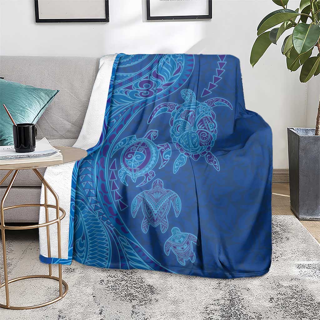 Hawaiian Turtles and Polynesian Art Tattoo Blanket Ocean Abyss