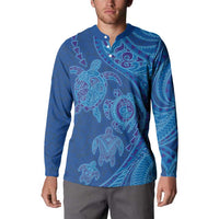 Hawaiian Turtles and Polynesian Art Tattoo Button Sweatshirt Ocean Abyss