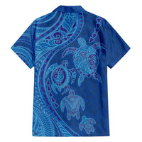 Hawaiian Turtles and Polynesian Art Tattoo Family Matching Long Sleeve Bodycon Dress and Hawaiian Shirt Ocean Abyss LT03 - Polynesian Pride