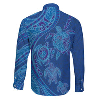 Hawaiian Turtles and Polynesian Art Tattoo Family Matching Off The Shoulder Long Sleeve Dress and Hawaiian Shirt Ocean Abyss LT03 - Polynesian Pride