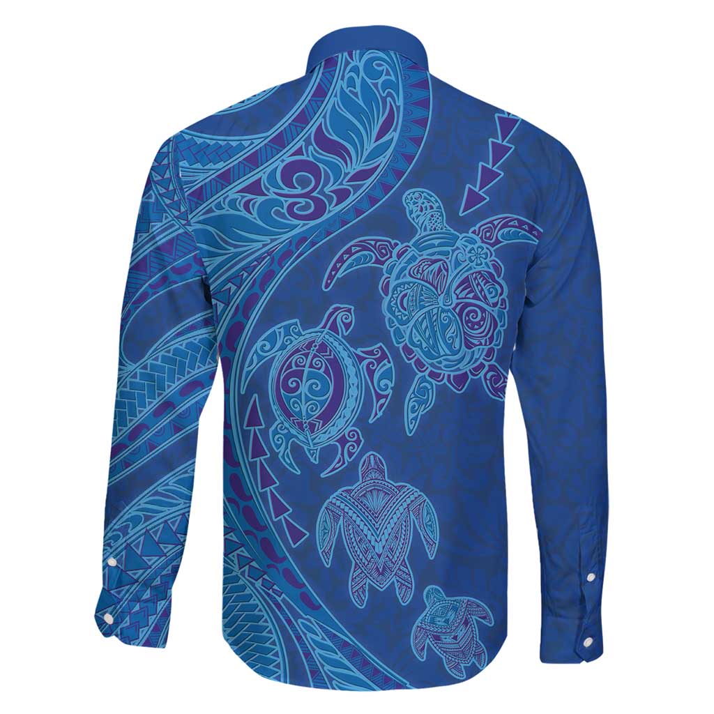 Hawaiian Turtles and Polynesian Art Tattoo Family Matching Off Shoulder Short Dress and Hawaiian Shirt Ocean Abyss LT03 - Polynesian Pride