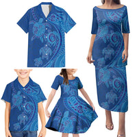 Hawaiian Turtles and Polynesian Art Tattoo Family Matching Puletasi and Hawaiian Shirt Ocean Abyss LT03 - Polynesian Pride