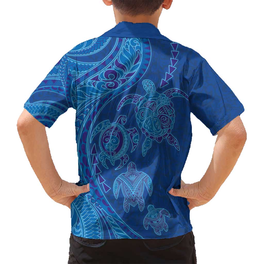 Hawaiian Turtles and Polynesian Art Tattoo Family Matching Summer Maxi Dress and Hawaiian Shirt Ocean Abyss LT03 - Polynesian Pride