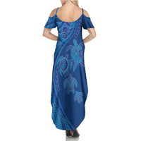 Hawaiian Turtles and Polynesian Art Tattoo Family Matching Summer Maxi Dress and Hawaiian Shirt Ocean Abyss LT03 - Polynesian Pride