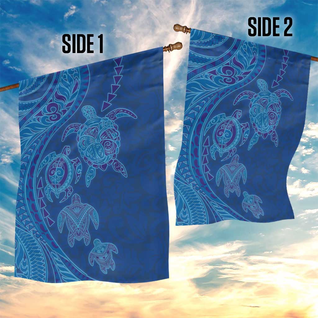 Hawaiian Turtles and Polynesian Art Tattoo Garden Flag Ocean Abyss