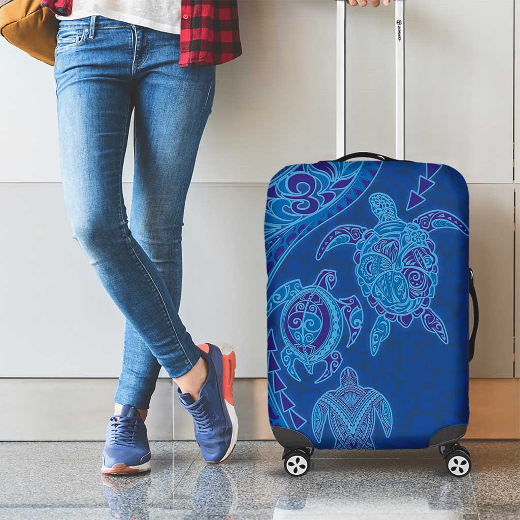 Hawaiian Turtles and Polynesian Art Tattoo Luggage Cover Ocean Abyss