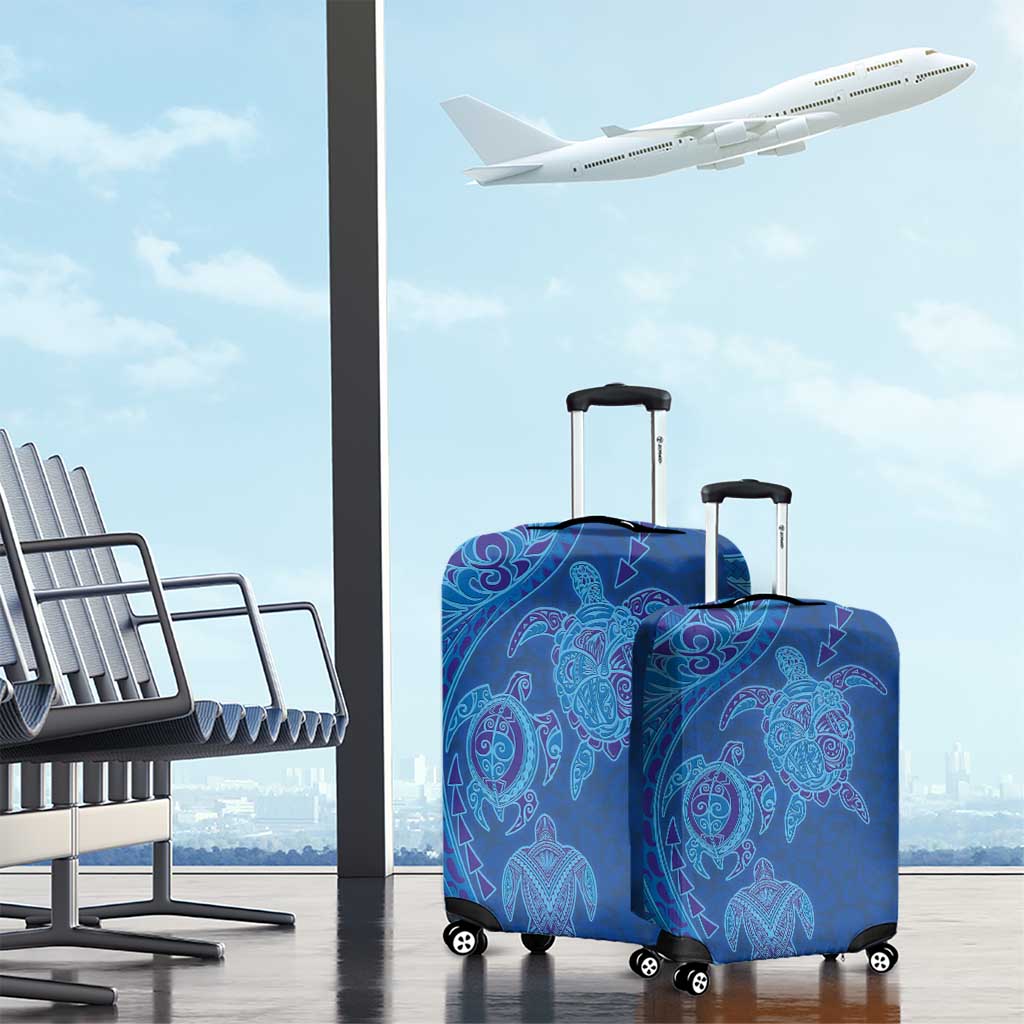 Hawaiian Turtles and Polynesian Art Tattoo Luggage Cover Ocean Abyss