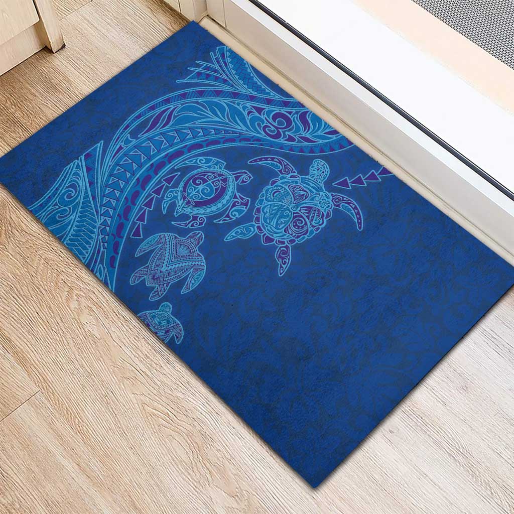 Hawaiian Turtles and Polynesian Art Tattoo Rubber Doormat Ocean Abyss LT03 - Polynesian Pride