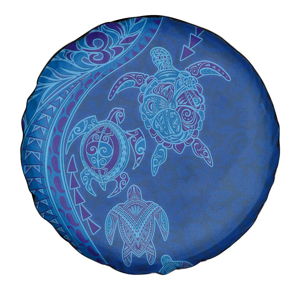 Hawaiian Turtles and Polynesian Art Tattoo Spare Tire Cover Ocean Abyss