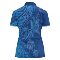 Hawaiian Turtles and Polynesian Art Tattoo Women Polo Shirt Ocean Abyss LT03 - Polynesian Pride