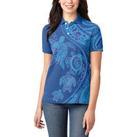 Hawaiian Turtles and Polynesian Art Tattoo Women Polo Shirt Ocean Abyss LT03 - Polynesian Pride