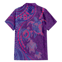 Hawaiian Turtles and Polynesian Art Tattoo Family Matching Mermaid Dress and Hawaiian Shirt Dusky Violet LT03 - Polynesian Pride