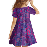Hawaiian Turtles and Polynesian Art Tattoo Family Matching Off The Shoulder Long Sleeve Dress and Hawaiian Shirt Dusky Violet LT03 - Polynesian Pride