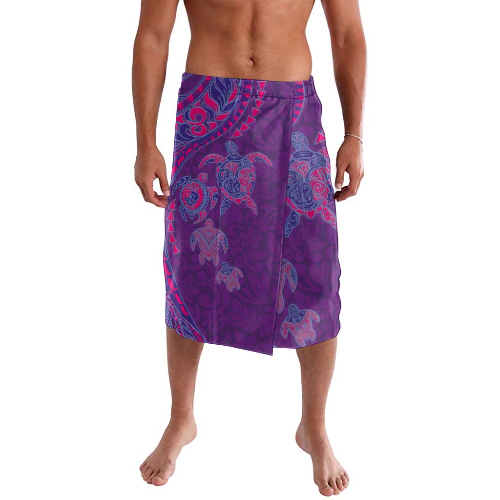 Hawaiian Turtles and Polynesian Art Tattoo Lavalava Dusky Violet