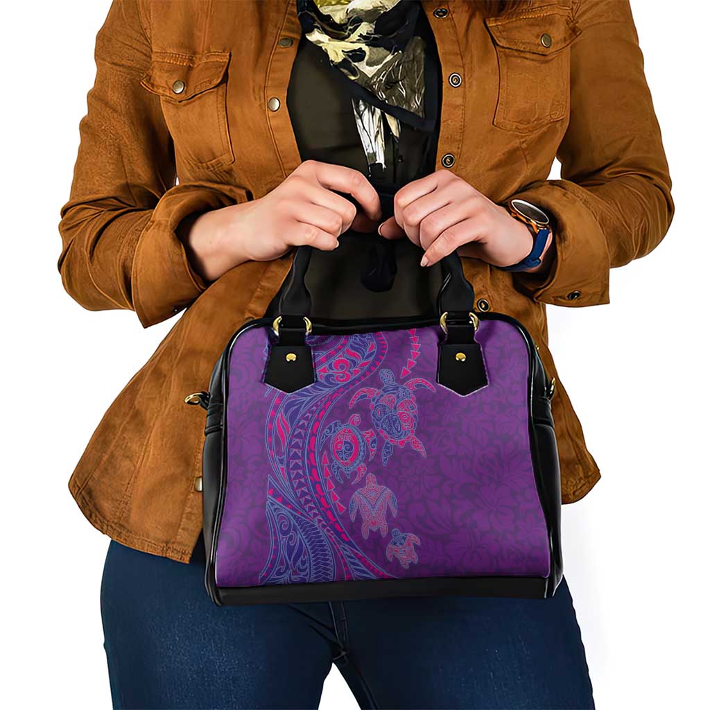 Hawaiian Turtles and Polynesian Art Tattoo Shoulder Handbag Dusky Violet LT03 - Polynesian Pride
