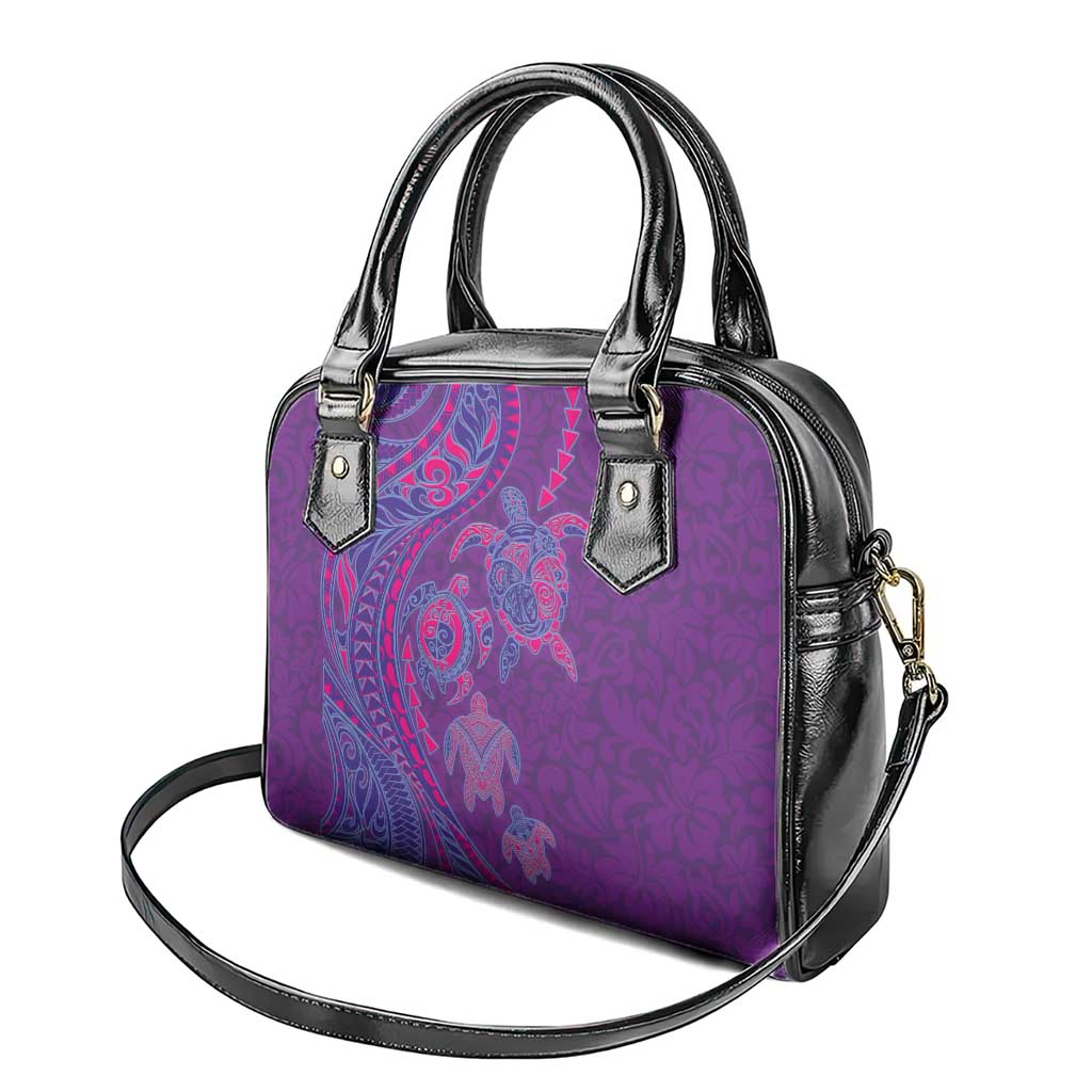 Hawaiian Turtles and Polynesian Art Tattoo Shoulder Handbag Dusky Violet LT03 - Polynesian Pride