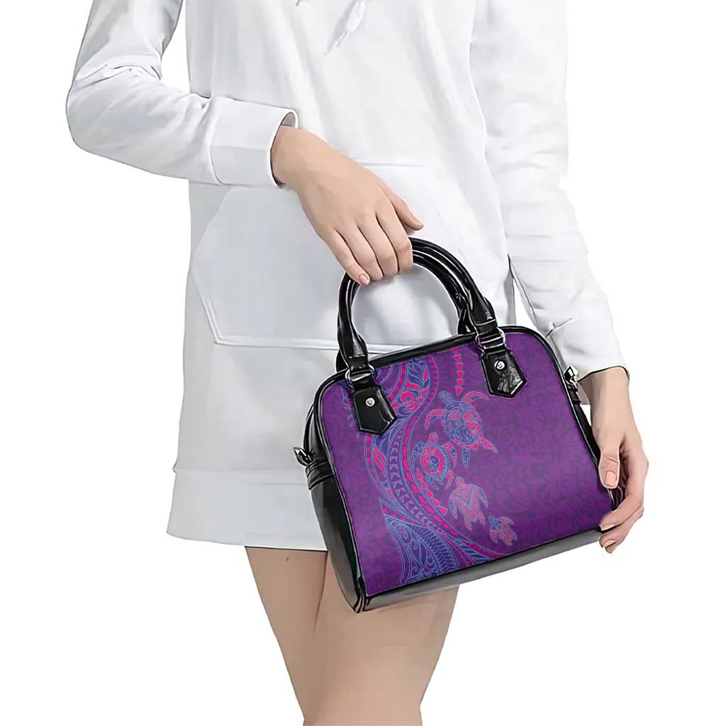 Hawaiian Turtles and Polynesian Art Tattoo Shoulder Handbag Dusky Violet LT03 - Polynesian Pride