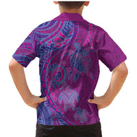 Hawaiian Turtles and Polynesian Art Tattoo Family Matching Mermaid Dress and Hawaiian Shirt Cerise LT03 - Polynesian Pride