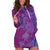 Hawaiian Turtles and Polynesian Art Tattoo Hoodie Dress Cerise