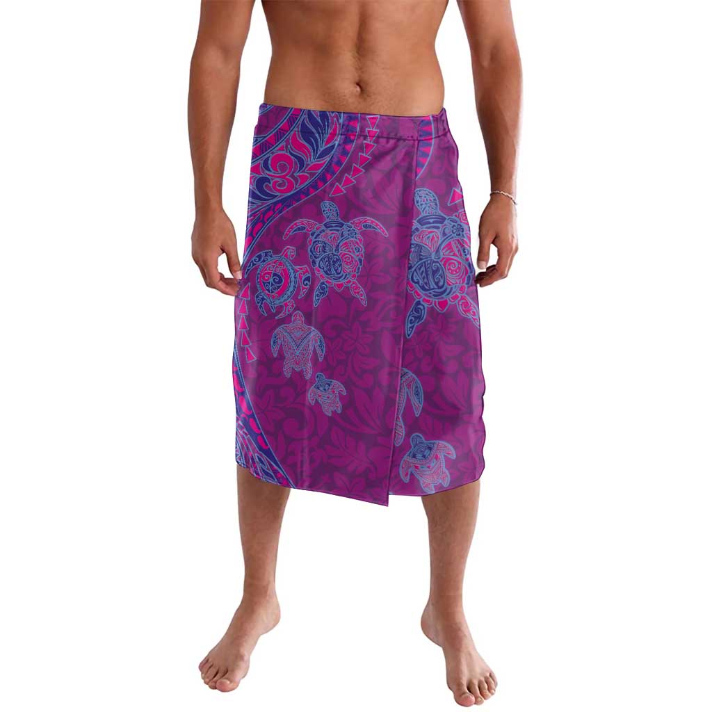 Hawaiian Turtles and Polynesian Art Tattoo Lavalava Cerise