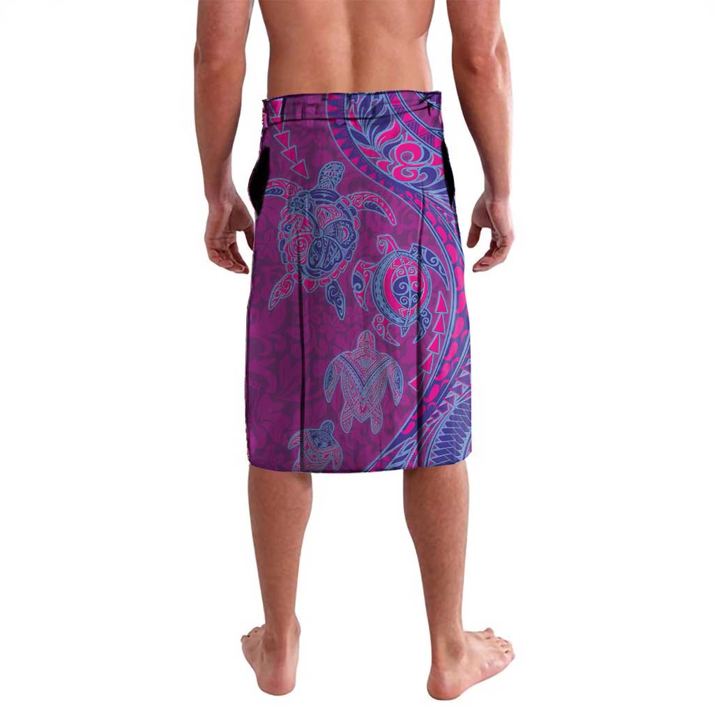 Hawaiian Turtles and Polynesian Art Tattoo Lavalava Cerise