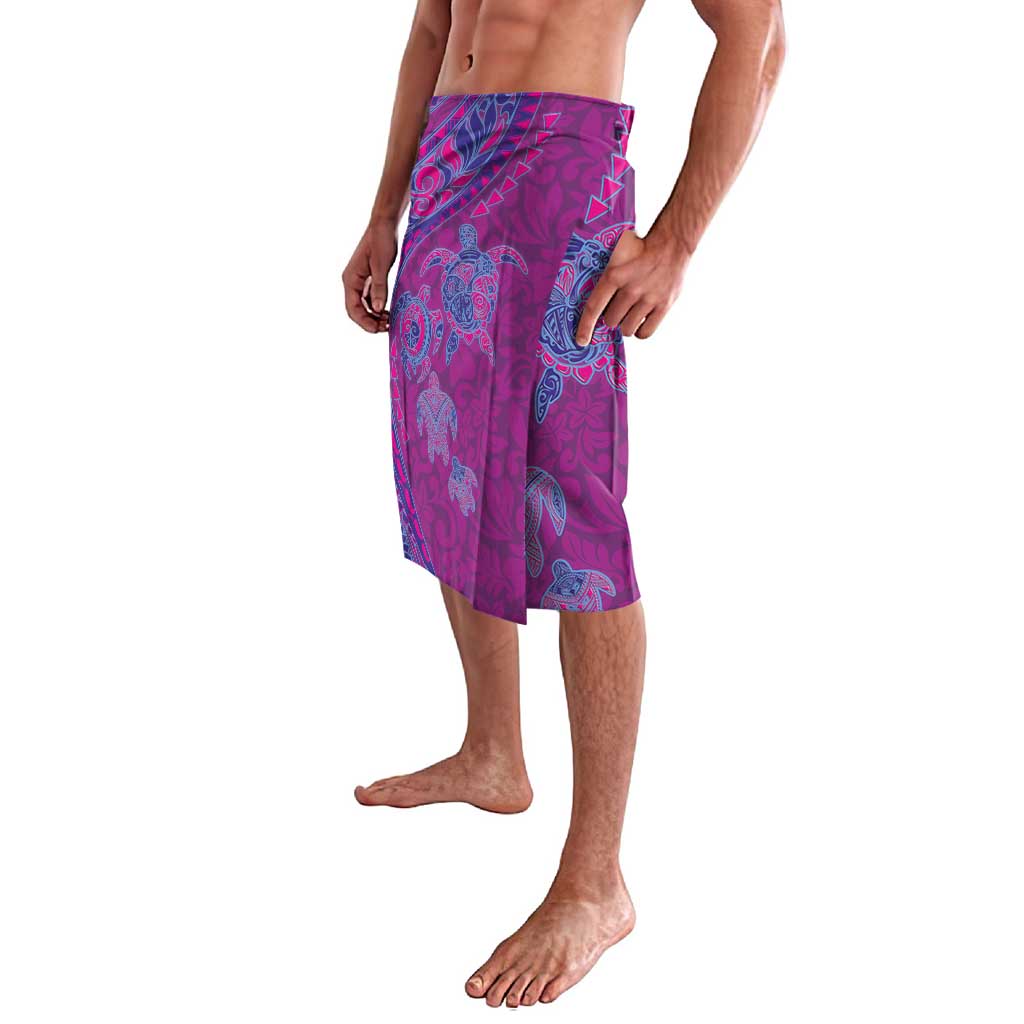Hawaiian Turtles and Polynesian Art Tattoo Lavalava Cerise