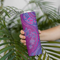 Hawaiian Turtles and Polynesian Art Tattoo Skinny Tumbler Cerise LT03 - Polynesian Pride