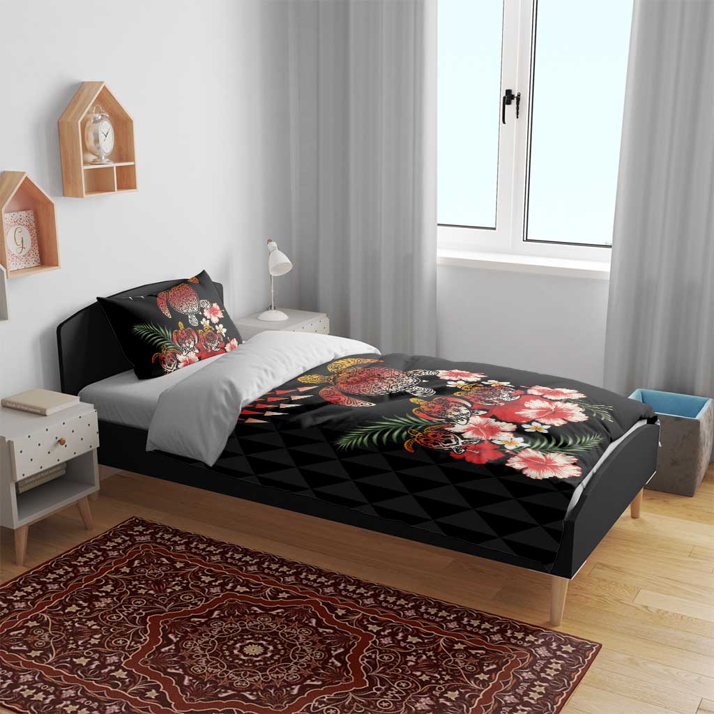 Hawaiian Hibiscus Turtle and Tropical Flower Bedding Set Dynamic Vibe