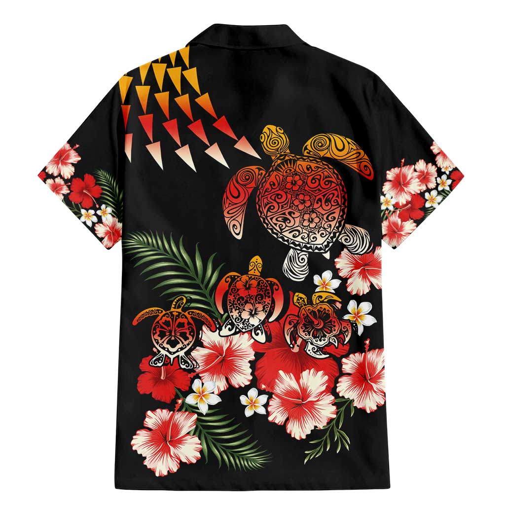 Hawaiian Hibiscus Turtle and Tropical Flower Family Matching Mermaid Dress and Hawaiian Shirt Dynamic Vibe LT03 - Polynesian Pride
