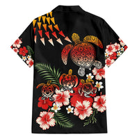 Hawaiian Hibiscus Turtle and Tropical Flower Family Matching Tank Maxi Dress and Hawaiian Shirt Dynamic Vibe LT03 - Polynesian Pride