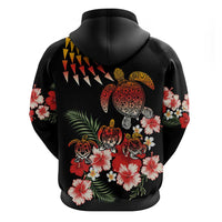 Hawaiian Hibiscus Turtle and Tropical Flower Hoodie Dynamic Vibe