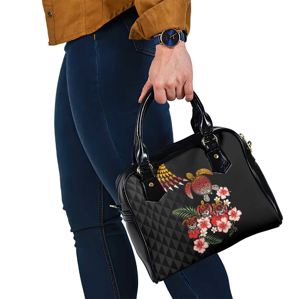 Hawaiian Hibiscus Turtle and Tropical Flower Shoulder Handbag Dynamic Vibe