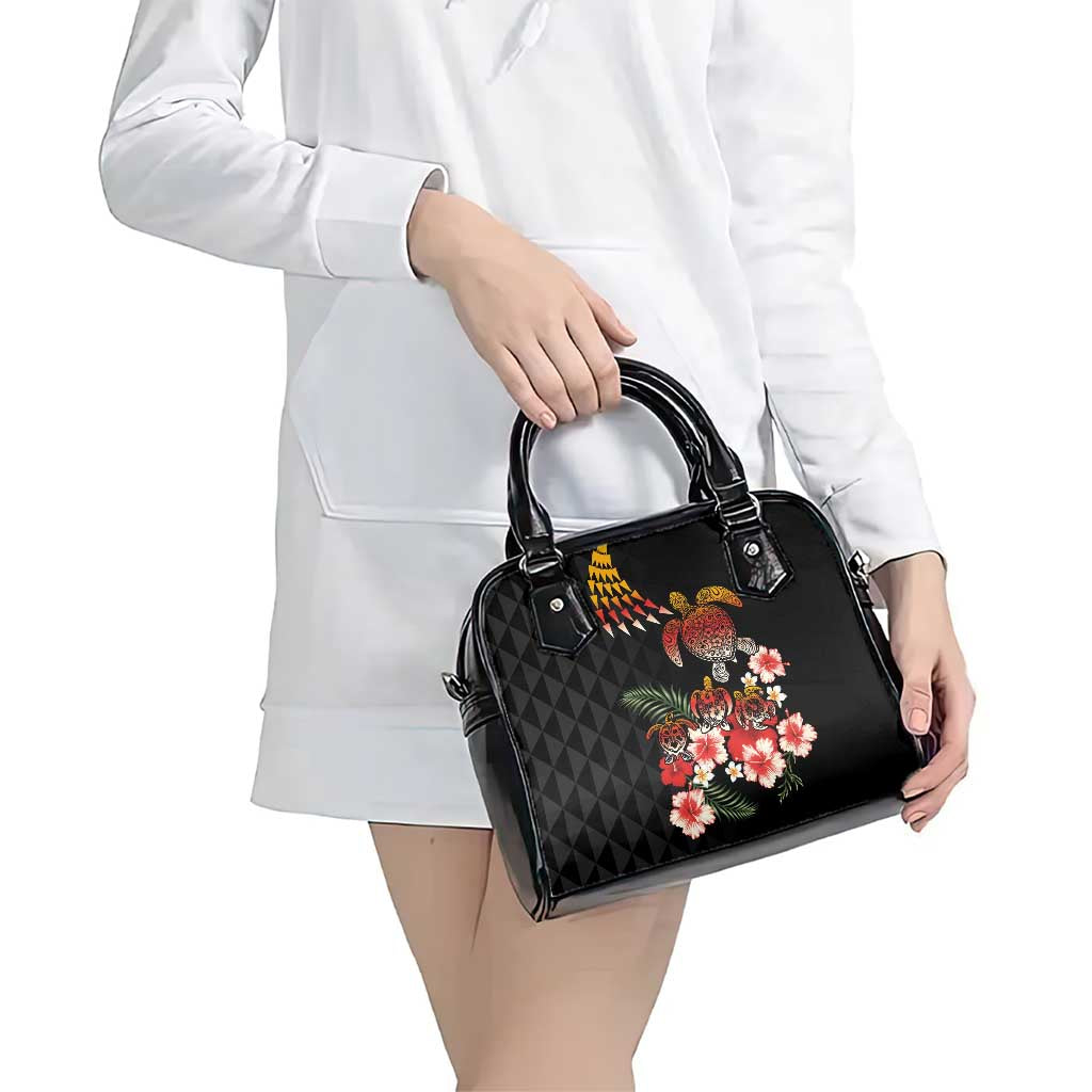 Hawaiian Hibiscus Turtle and Tropical Flower Shoulder Handbag Dynamic Vibe