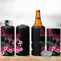 Hawaiian Hibiscus Turtle and Tropical Flower 4 in 1 Can Cooler Tumbler Sweet Vibe LT03 - Polynesian Pride