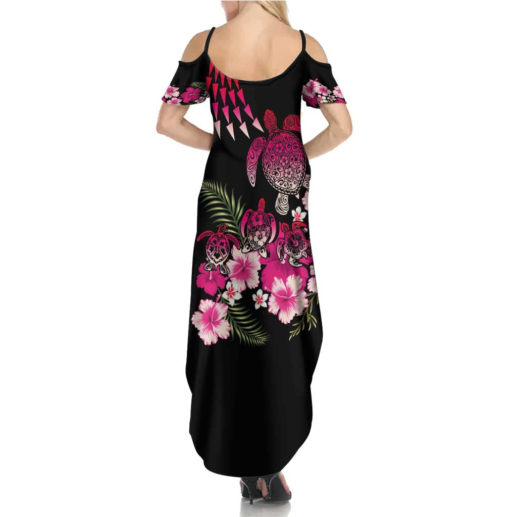 Hawaiian Hibiscus Turtle and Tropical Flower Family Matching Summer Maxi Dress and Hawaiian Shirt Sweet Vibe LT03 - Polynesian Pride
