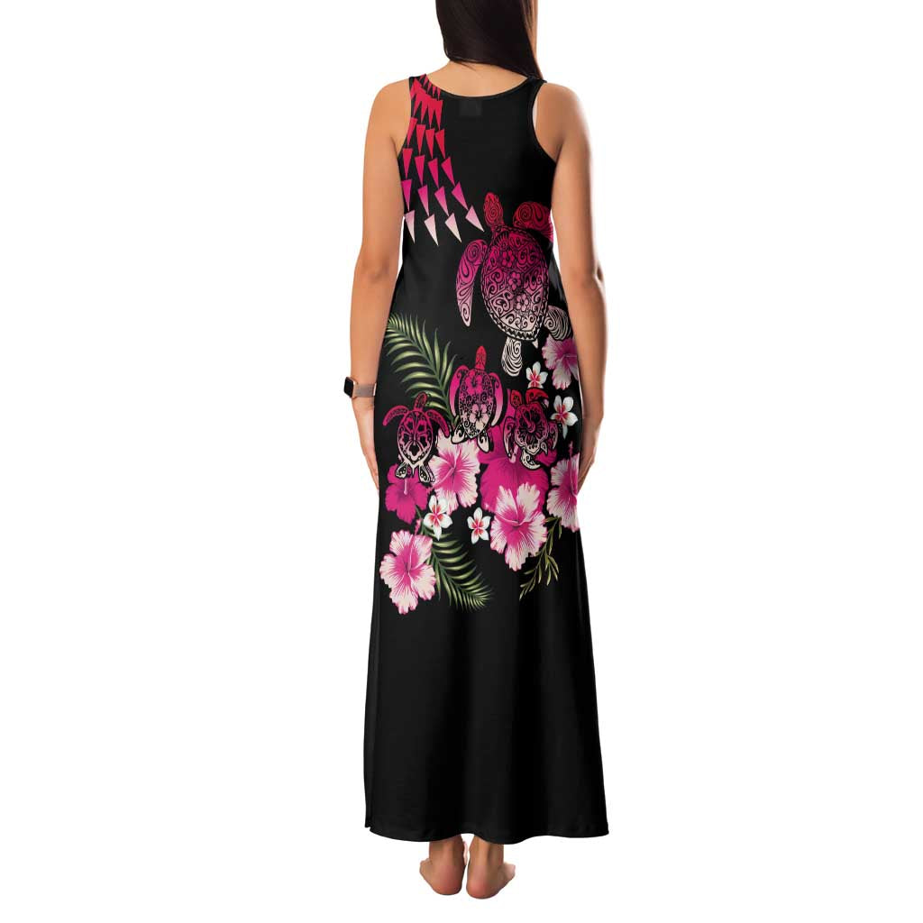 Hawaiian Hibiscus Turtle and Tropical Flower Family Matching Tank Maxi Dress and Hawaiian Shirt Sweet Vibe LT03 - Polynesian Pride