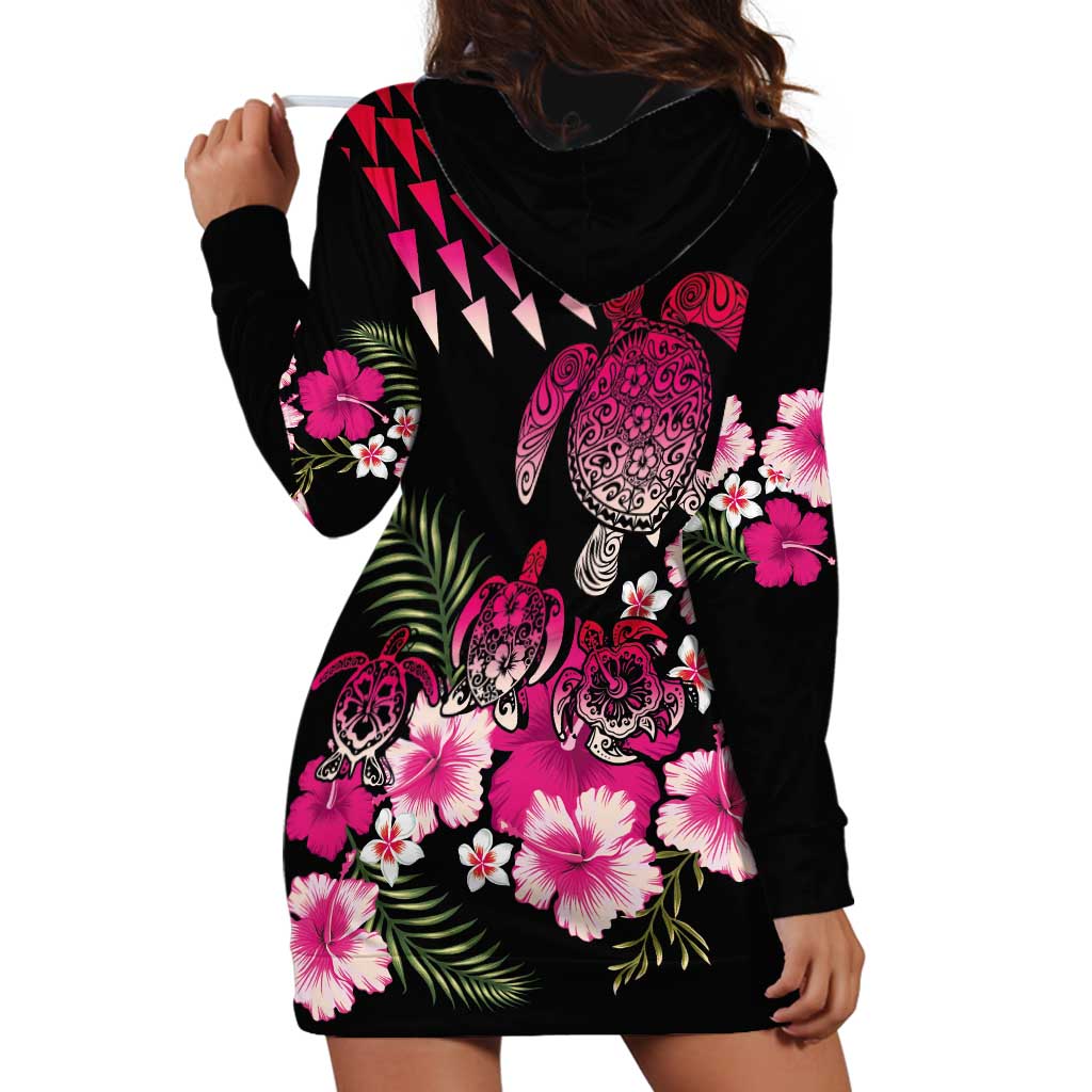 Hawaiian Hibiscus Turtle and Tropical Flower Hoodie Dress Sweet Vibe LT03 - Polynesian Pride