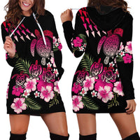 Hawaiian Hibiscus Turtle and Tropical Flower Hoodie Dress Sweet Vibe LT03 - Polynesian Pride