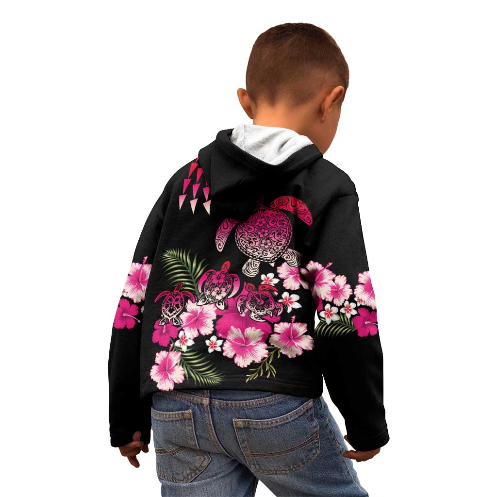 Hawaiian Hibiscus Turtle and Tropical Flower Kid Hoodie Sweet Vibe