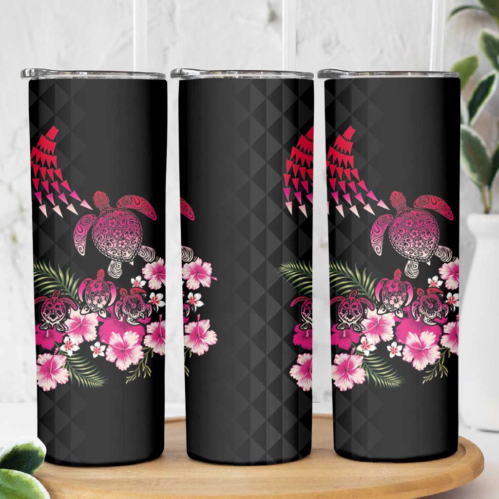 Hawaiian Hibiscus Turtle and Tropical Flower Skinny Tumbler Sweet Vibe LT03 - Polynesian Pride