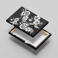 Hawaiian-Polynesian Art Tattoo Canvas Wall Art Hibiscus and Plumeria Grayscale LT03 - Polynesian Pride