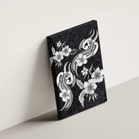 Hawaiian-Polynesian Art Tattoo Canvas Wall Art Hibiscus and Plumeria Grayscale LT03 - Polynesian Pride